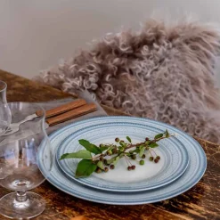 PORSGRUNDS PORSELÆNSFABRIK TALLERKEN FLAT 22 CM BLÅ - 4PK